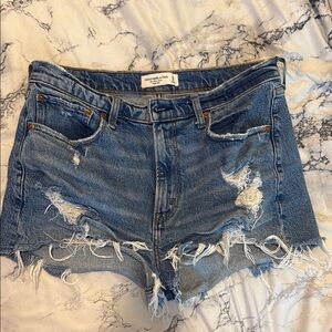 ❌ SOLD❌ Abercrombie & Fitch Blue Jean Shorts Distressed High-Waisted